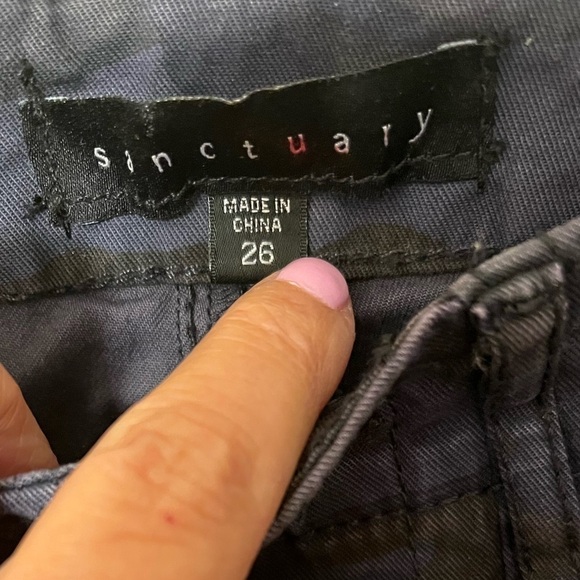 Sanctuary Blue Camo ‘Peace Trooper’ Zip Jogger Pants Sz 26 - Picture 7 of 7